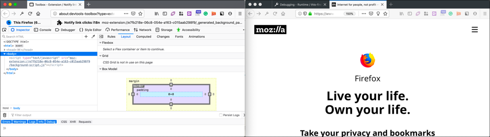 developers tool split screenshot