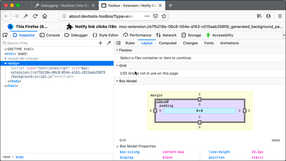 developers tool screenshot